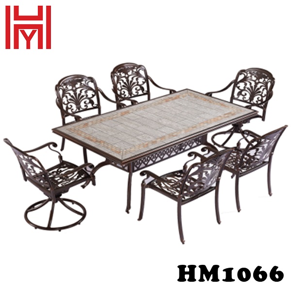 BÀN SÂN VƯỜN BẠCH NGỌC VÂN GỖ HM1066