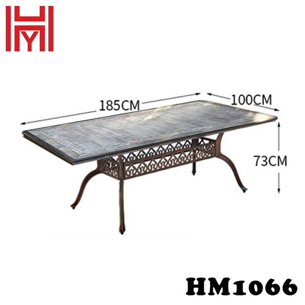 BÀN SÂN VƯỜN BẠCH NGỌC VÂN GỖ HM1066