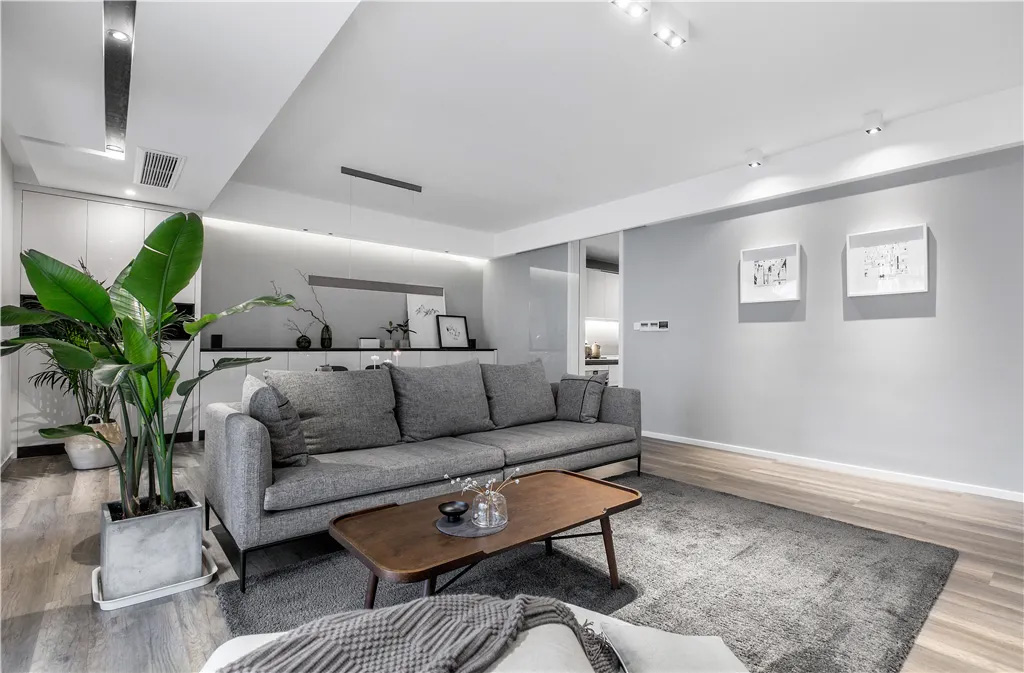 Mẫu thiết kế căn hộ 160㎡ hiện đại và đơn giản với xám nhạt, tự nhiên và ấm cúng.